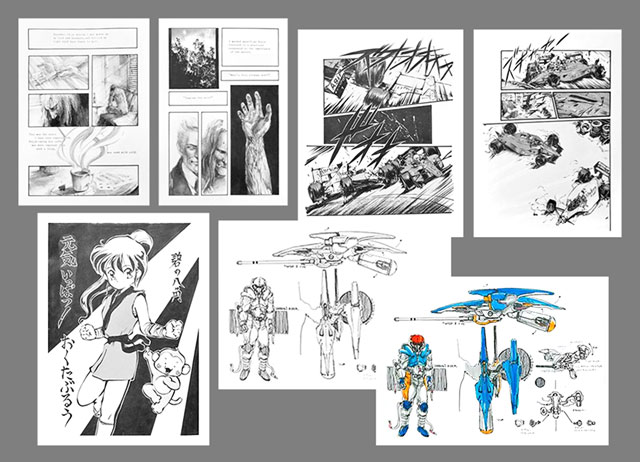 Samples of Yoji Shinkawa's art portfolio for his job application at Konami.