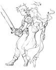 Cloud and Aerith 'Sky' Sketch
