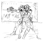 Meryl & Snake Rough Sketch