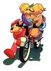 Roll Casket &amp; Rush Art from Mega Man Series