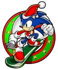 Santa Sonic on Snowboard