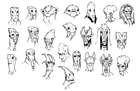 Alien Face Sketches