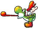 Yoshi Tongue Attack Art from Yoshi's Island DS