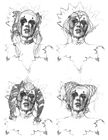 Harley Face Sketches from Batman: Arkham City