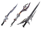 Lightning's Blazefire Saber, Omega Weapon, & Overture