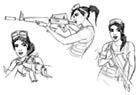 Female Commando Sketch