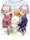 Alisaie, Alphinaud, and Moogle