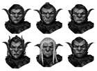 Goblin Male Faces Sketches